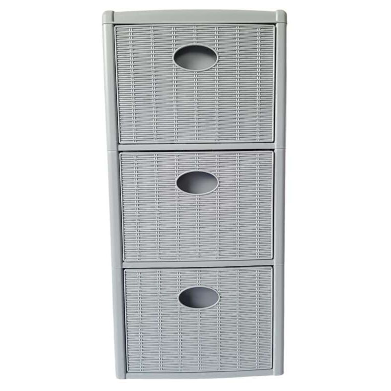 foto del prodotto cassettiera elegance 3 cassetti grigio 30x40 h60 cm polipropilene super resistente portaoggetti con ruote stefanplast
