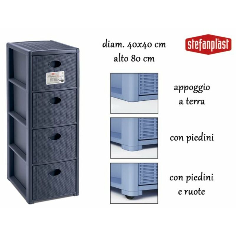 foto del prodotto cassettiera elegance 4 cassetti blu navy