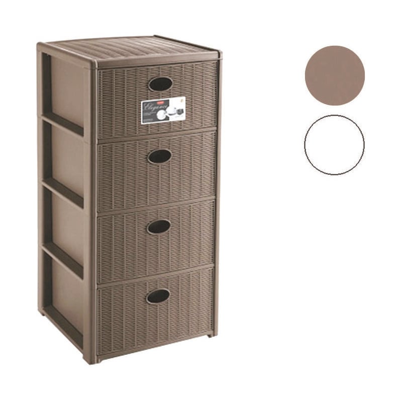 foto del prodotto cassettiera elegance in polipropilene cm.40x40x80h. colore tortora