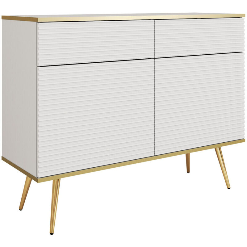 foto del prodotto cassettiera felduno 105, bianco d oro, con cassetti e ante, numero di cassetti 0, 85x107x39cm