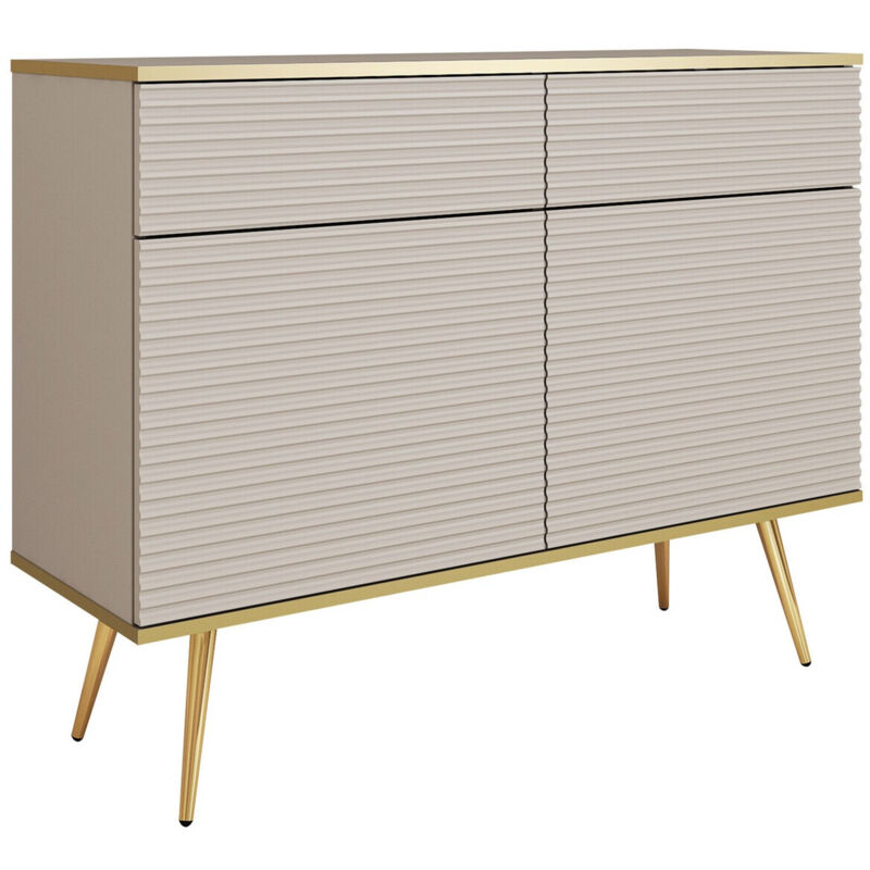 foto del prodotto cassettiera felduno 105, crema d oro, con cassetti e ante, numero di cassetti 0, 85x107x39cm