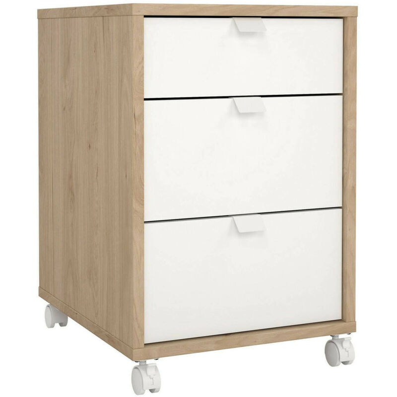 foto del prodotto cassettiera gabrielle, settimino multiuso, com camera da letto, mobile con cassetti, 48x41 h61 cm, rovere e bianco dmora