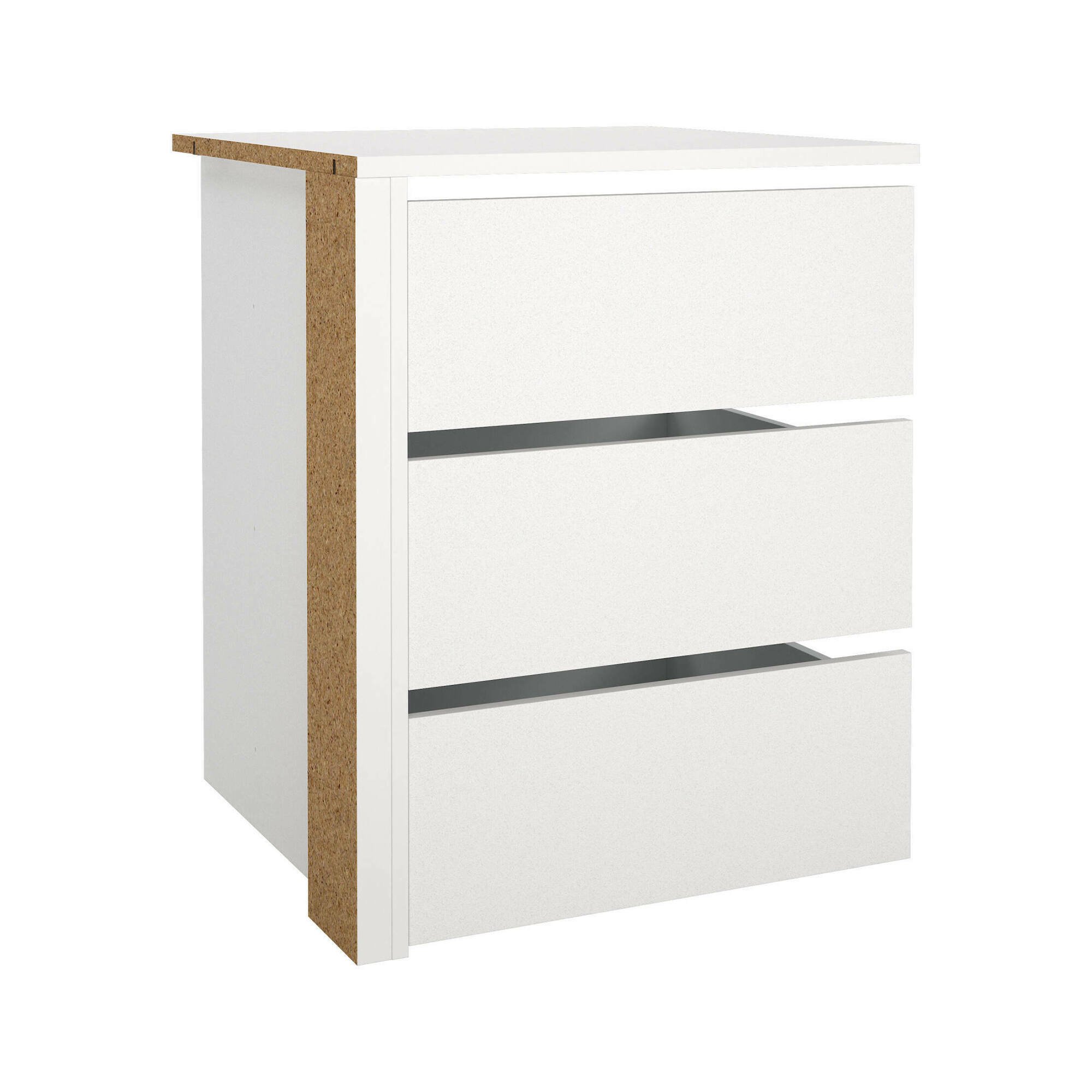 foto del prodotto cassettiera giacarta, settimino multiuso, comò camera da letto, mobile con cassetti, 57x55 h70 cm, bianco