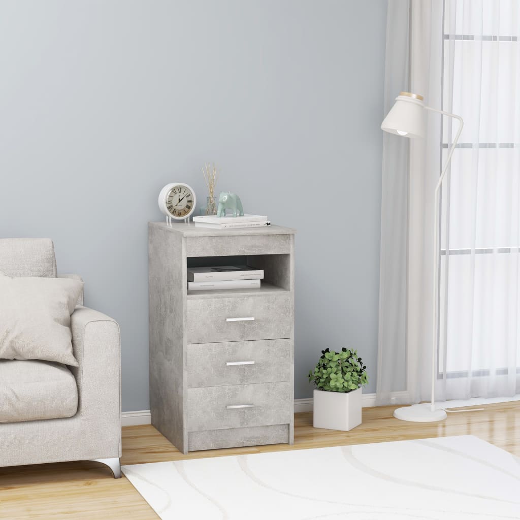 foto del prodotto cassettiera grigio cemento 40x50x76 cm in legno multistrato cod mxl 52096