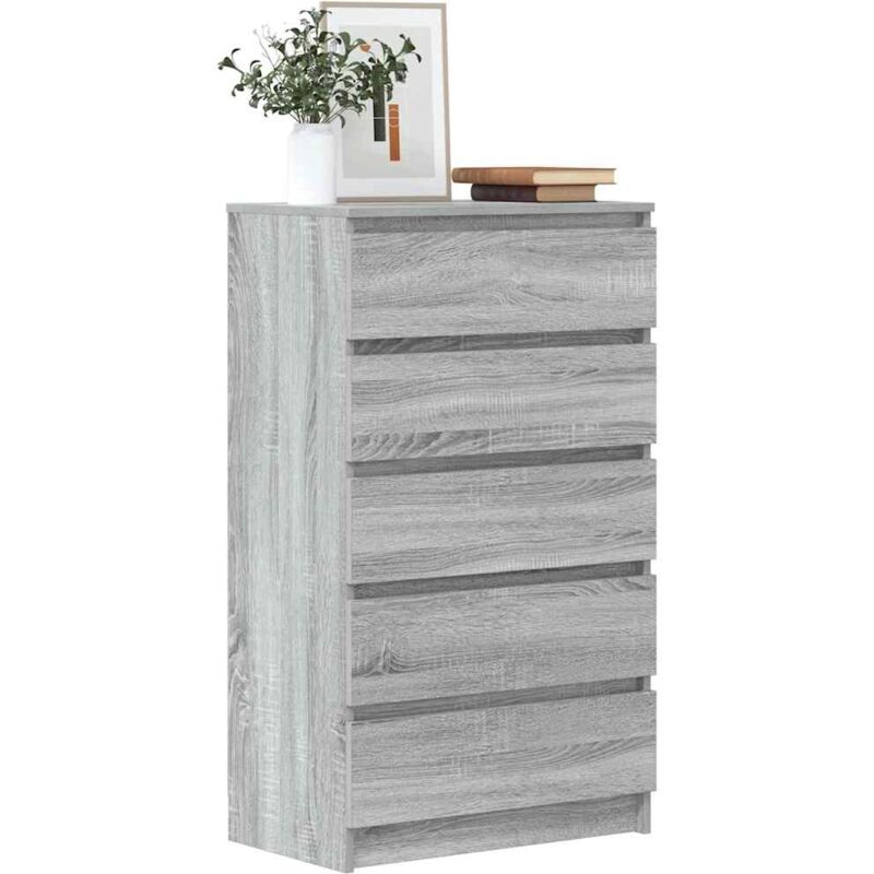 foto del prodotto cassettiera grigio sonoma 60x36x103 cm in legno multistrato vidaxl