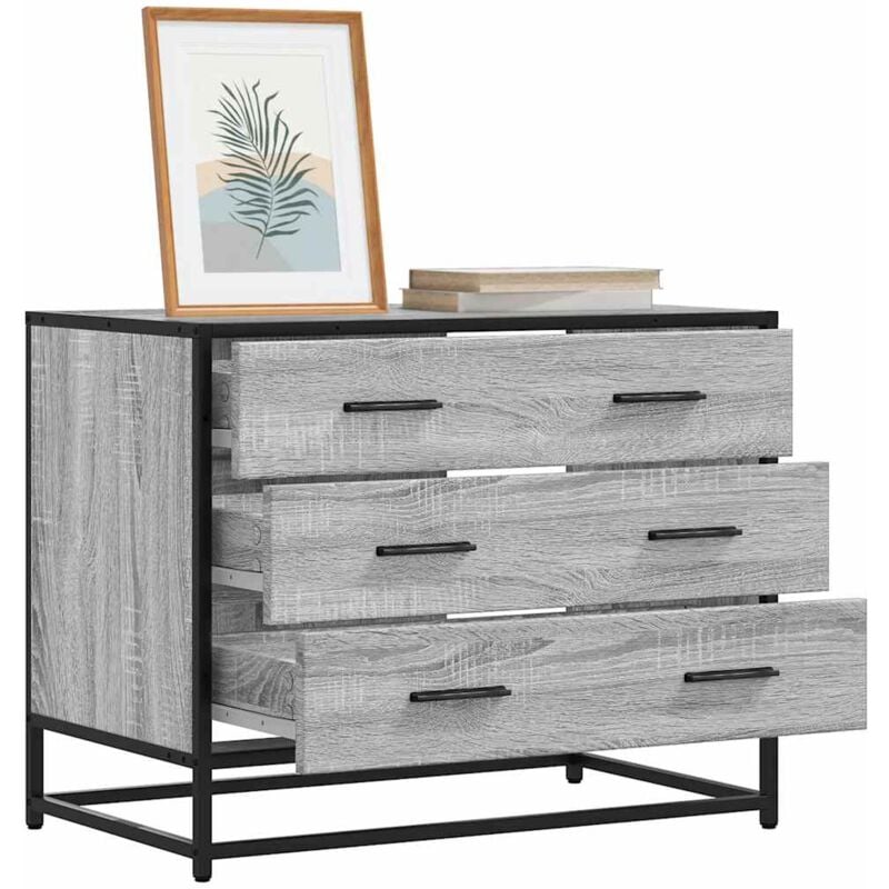 foto del prodotto cassettiera grigio sonoma 70x41x56 cm in legno multistrato vidaxl