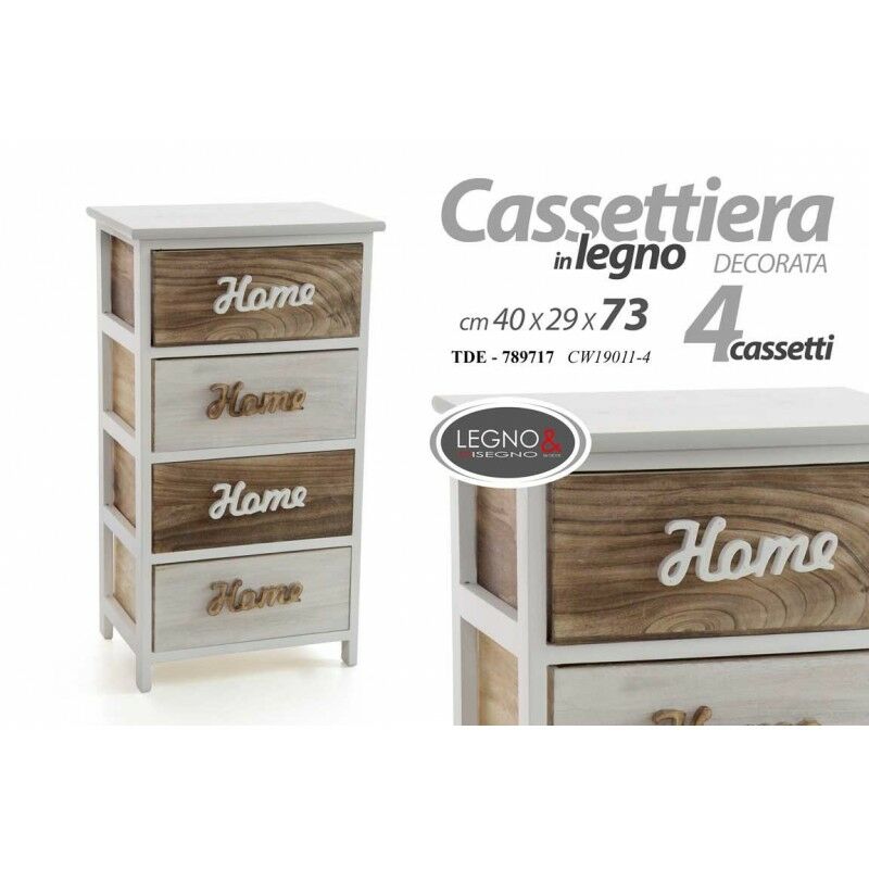 foto del prodotto cassettiera home bicolore cucina soggiorno cm 40x 29 x 73 h