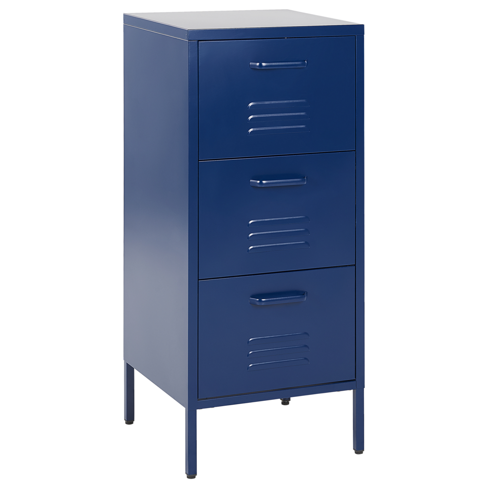foto del prodotto cassettiera in acciaio blu zaffiro con 3 cassetti wostok