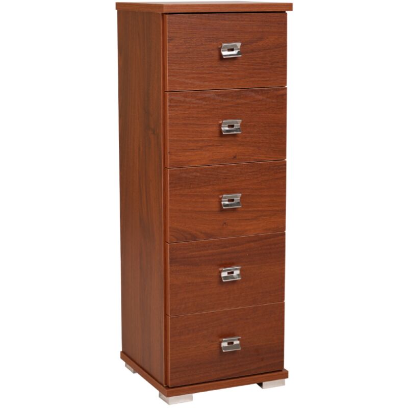 foto del prodotto cassettiera in legno con 5 cassetti 32x91h cm noce