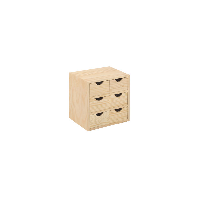 foto del prodotto cassettiera in legno con 6 cassetti 28x20xh28 cm bloc3x2