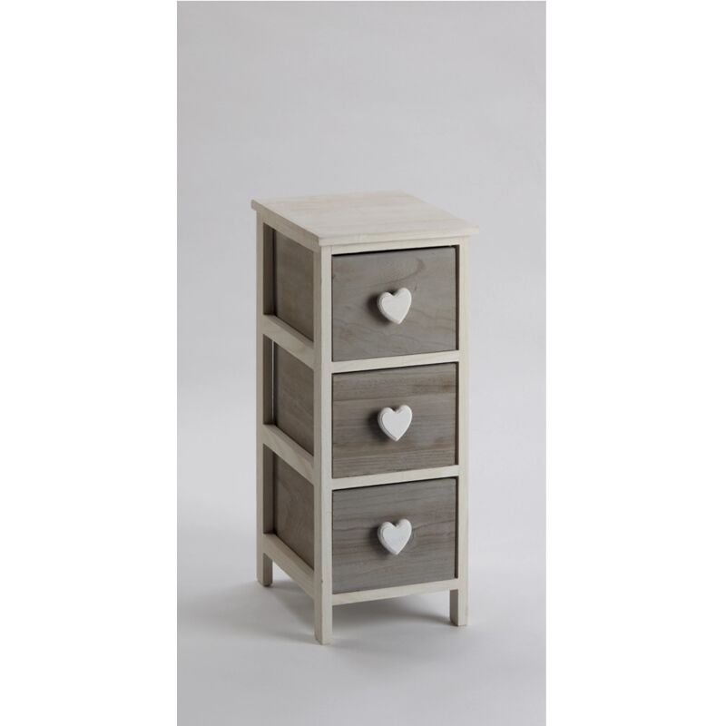 foto del prodotto cassettiera in legno di paulownia 26x32x63h cm 3 cass.