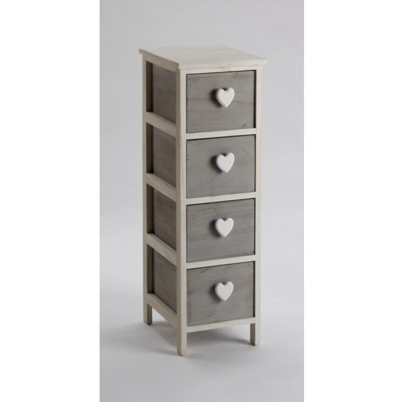 foto del prodotto cassettiera in legno di paulownia 26x32x81h cm 4 cass.