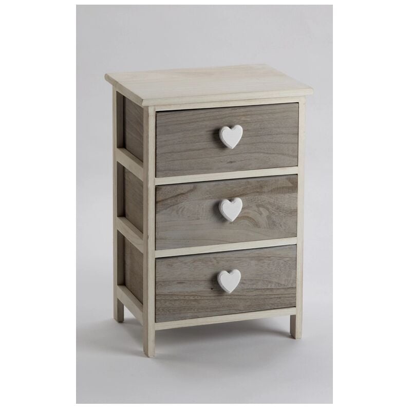 foto del prodotto cassettiera in legno di paulownia 40x29x58h cm 3 cass.