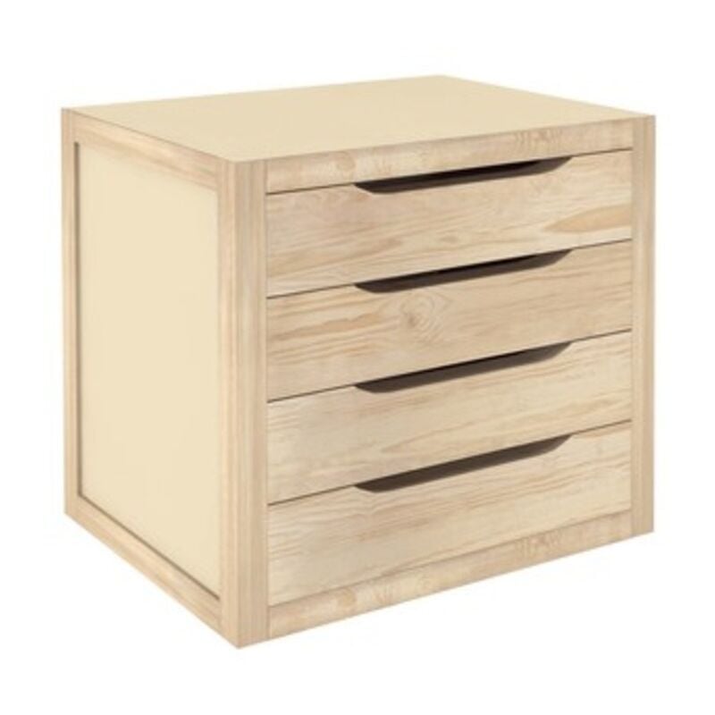 foto del prodotto cassettiera in legno massello di pino naturale 3 4 cassetti porta oggetti 60005v 4 cassetti 37619 