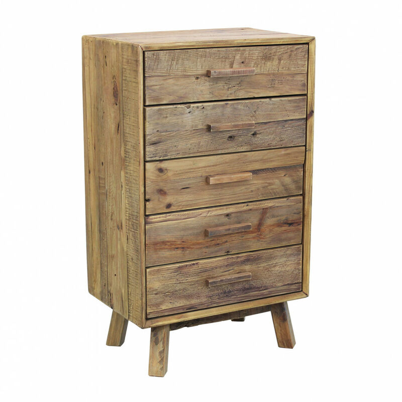 foto del prodotto cassettiera in pino riciclato cm 60x40x140,5 pine