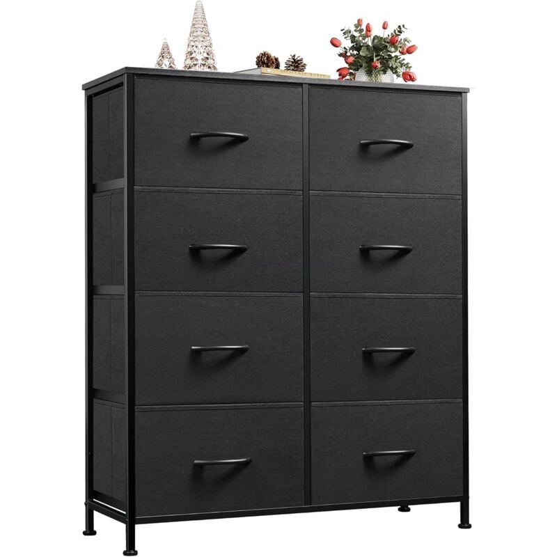 foto del prodotto cassettiera in tessuto con 8 cassetti, cassettiera per camera da letto, credenza, struttura in acciaio ideale per soggiorno, cameretta di bambini,