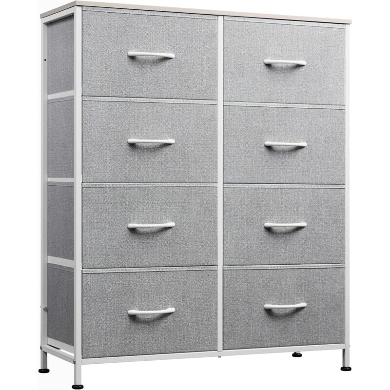 foto del prodotto cassettiera in tessuto con 8 cassetti, cassettiera per camera da letto, credenza, struttura in acciaio ideale per soggiorno, cameretta di bambini,