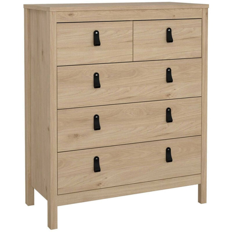 foto del prodotto cassettiera jeanine, settimino multiuso, com camera da letto, mobile con cassetti, 82x38 h99 cm, rovere dmora
