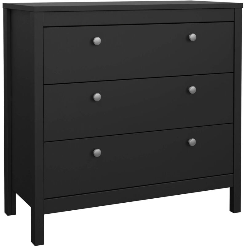 foto del prodotto cassettiera joceline, settimino multiuso, com camera da letto, mobile con cassetti, 82x38 h80 cm, nero dmora