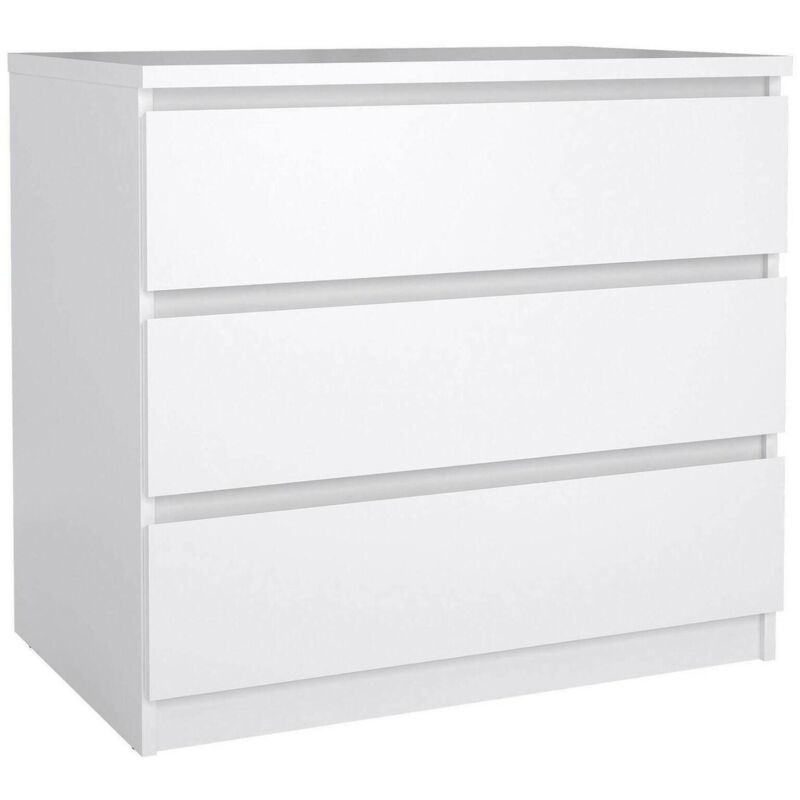 foto del prodotto cassettiera lilou, settimino multiuso, comò camera da letto, mobile con cassetti, 77x50 h68 cm, bianco lucido - dmora