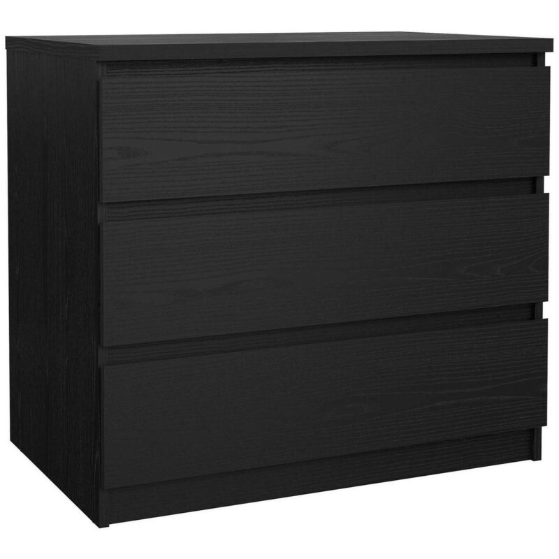 foto del prodotto cassettiera lilou, settimino multiuso, com camera da letto, mobile con cassetti, 77x50 h68 cm, nero dmora