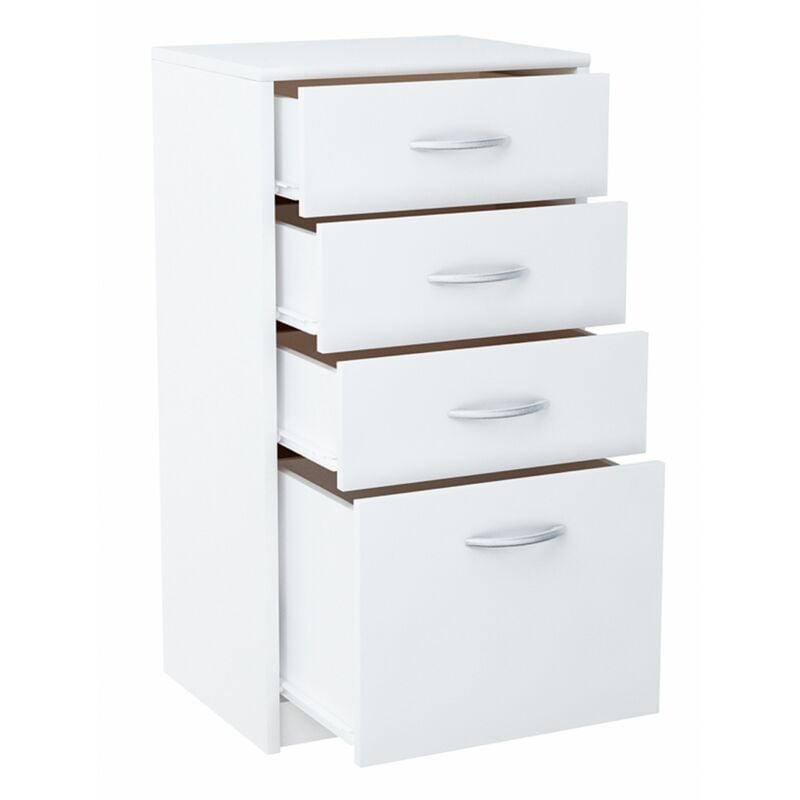 foto del prodotto cassettiera mobile 45cm 4s bianco 4 cassetti ripiano