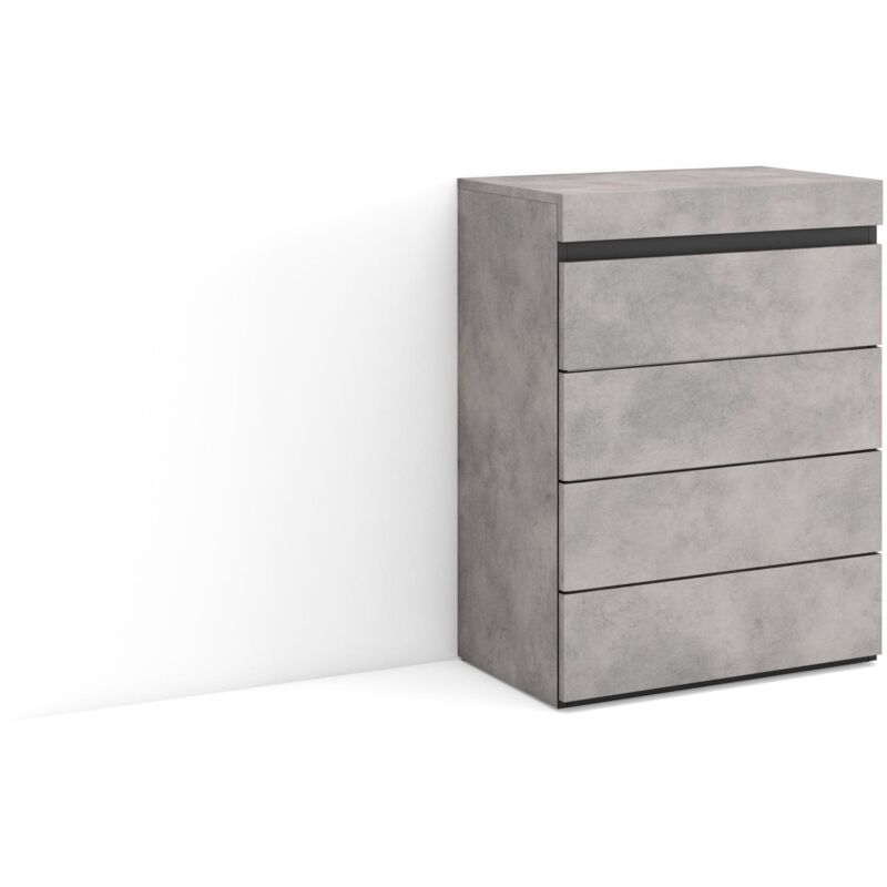 foto del prodotto cassettiera, mobile armadio con cassetti, 57x75x35 cm, camera da letto, stanza, con stoccaggio, stile moderno, grigio cemento skraut home