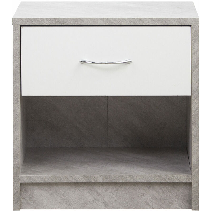 foto del prodotto cassettiera mobile comodino cassetto e ripiano inferiore semplice design minimal