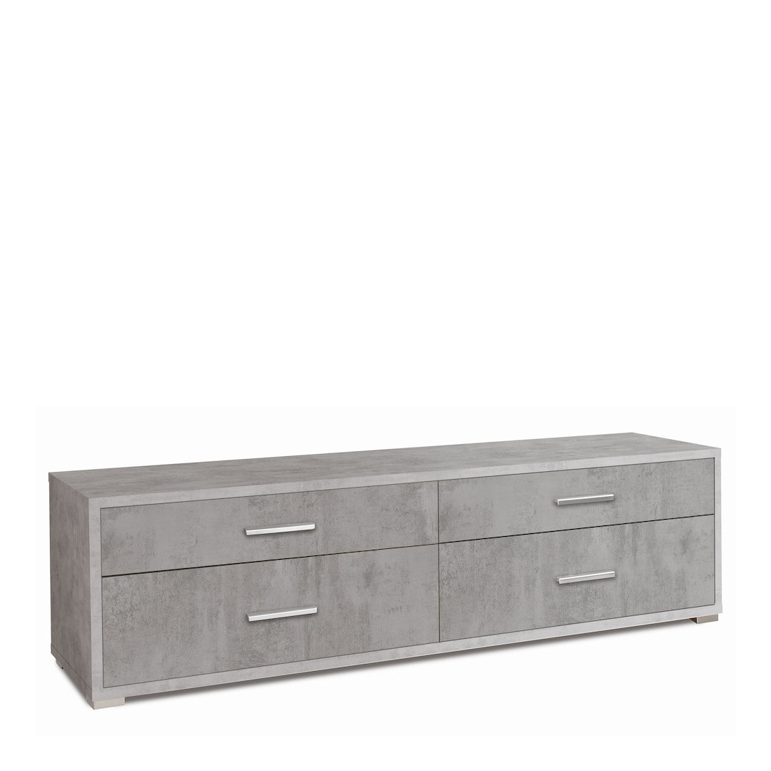 foto del prodotto cassettiera mobile con 4 cassetti 179x47x50h cm in kit di montaggio colore cemento