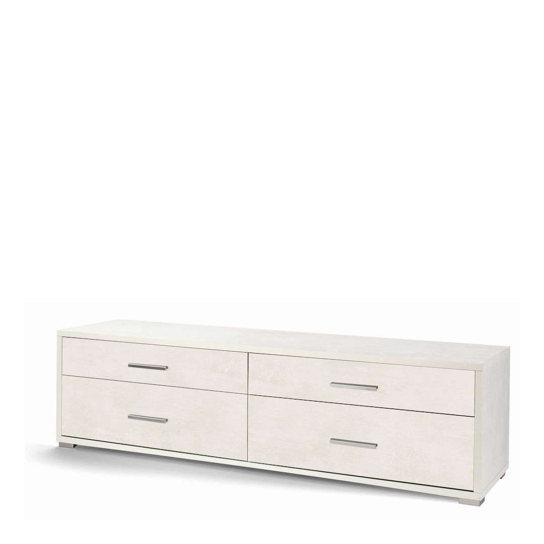 foto del prodotto cassettiera mobile con 4 cassetti 179x47x50h cm in kit di montaggio colore ossido bianco
