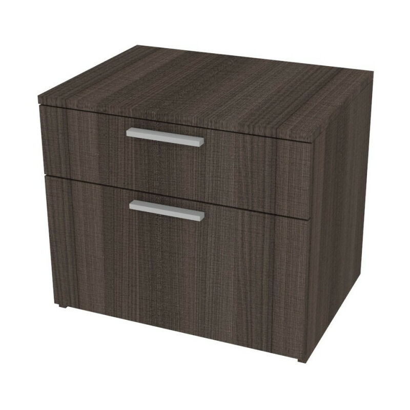 foto del prodotto cassettiera moderna 2 cassetti design minimal, chiusura rallentata olmo jerez scuro