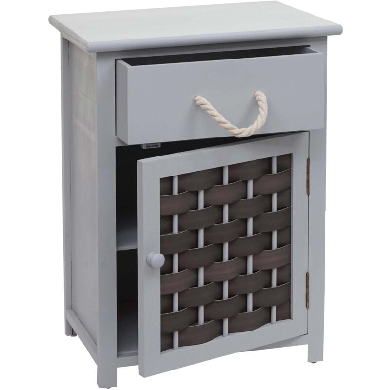 foto del prodotto cassettiera multiuso con cassetto 55x39,5x28,5 cm polyrattan marrone legno grigio scuro 040006502