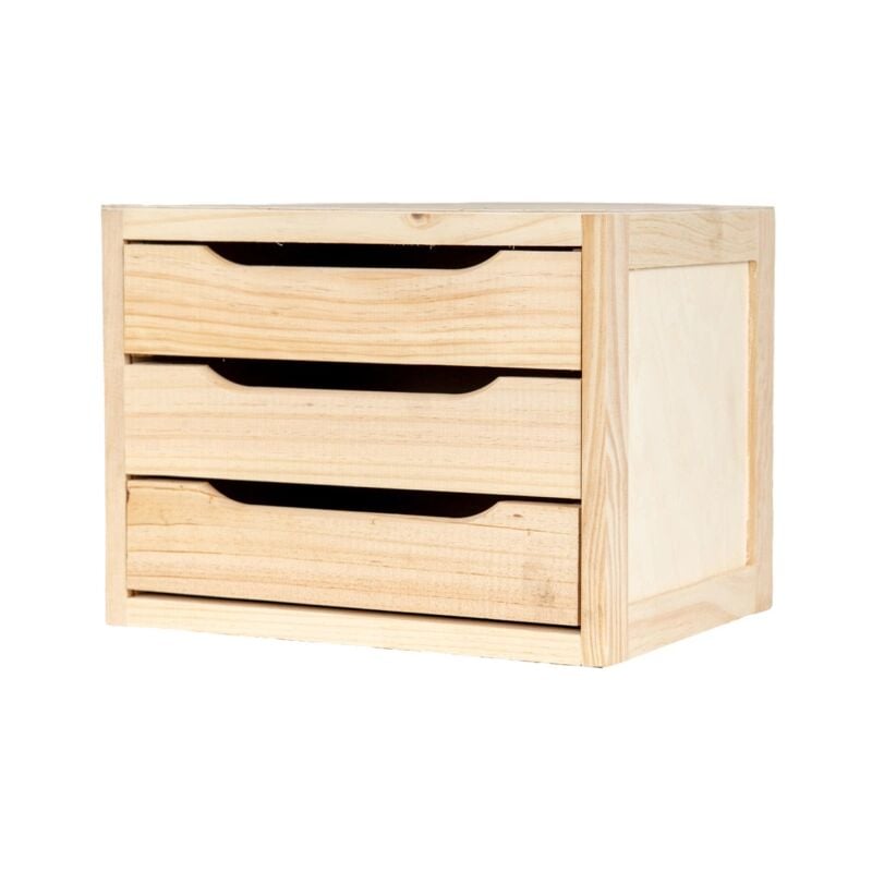 foto del prodotto cassettiera natura in pino, 3 cassetti 30x39x29,5 cm