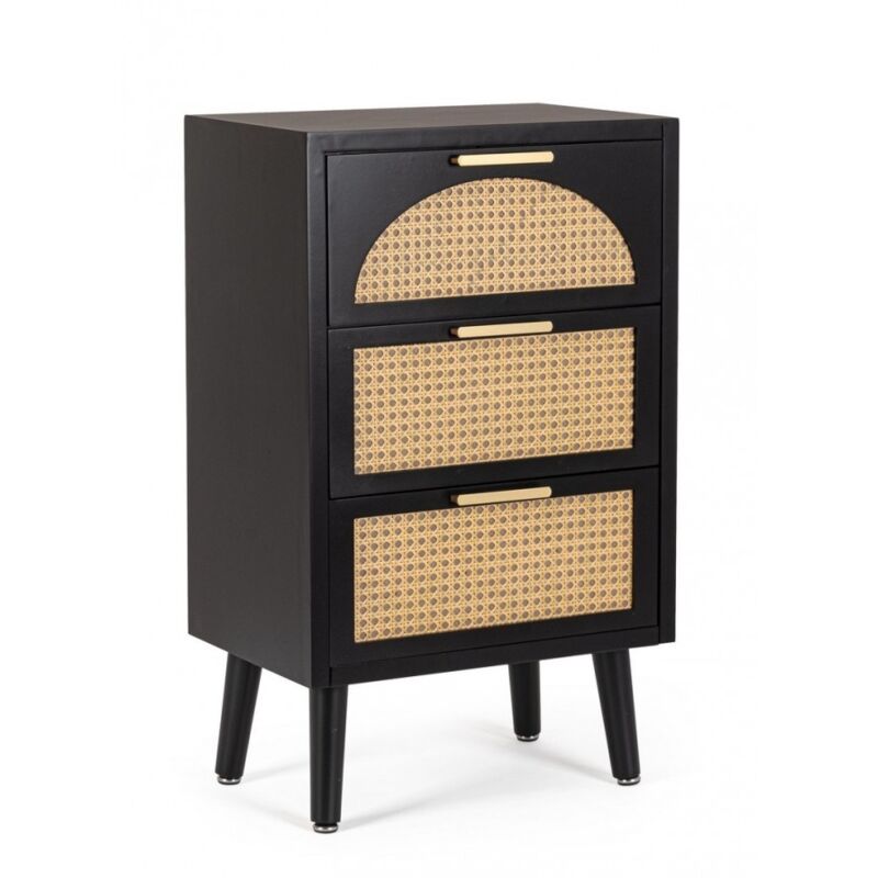 foto del prodotto cassettiera nera 45x30x73 in legno