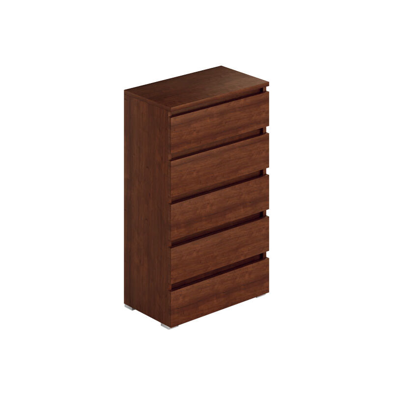 foto del prodotto cassettiera noce antico con 5 cassetti in legno