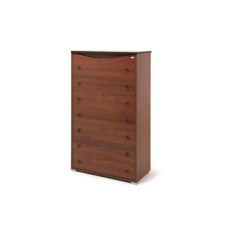 foto del prodotto cassettiera noce antico con 7 cassetti in legno