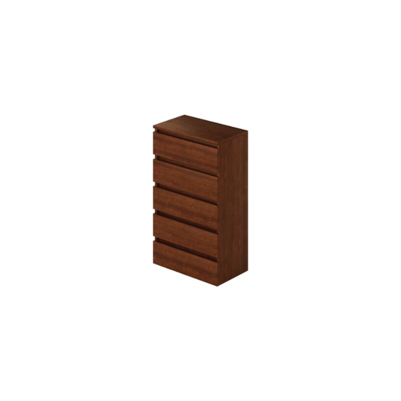 foto del prodotto cassettiera noce antico in legno nobilitato con 5 cassetti h127x47x40 cm