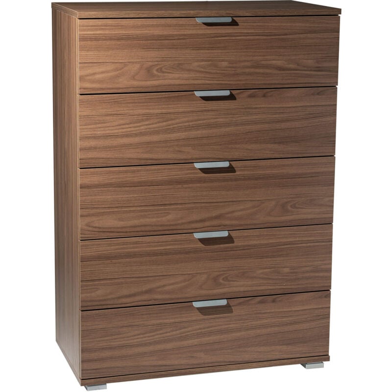 foto del prodotto cassettiera noce con 5 cassetti 75 x 38 x h103 cm