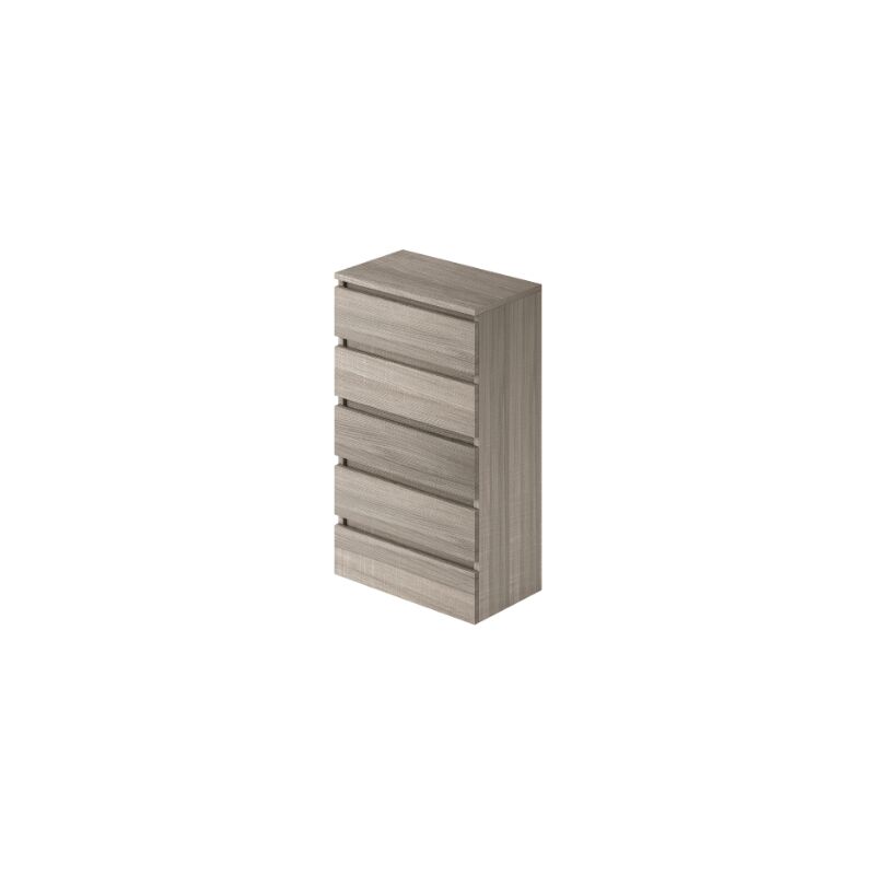 foto del prodotto cassettiera olmo in legno nobilitato con 5 cassetti h127x47x40 cm