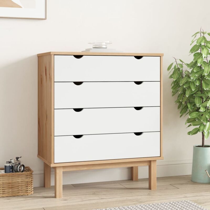 foto del prodotto cassettiera otta marrone e bianco 76,5x39,5x90 cm legno di pino vidaxl