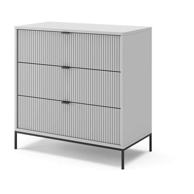 foto del prodotto cassettiera per camera da letto eliza, grigio, 80 x 81.2 cm con 3 cassetti vicco