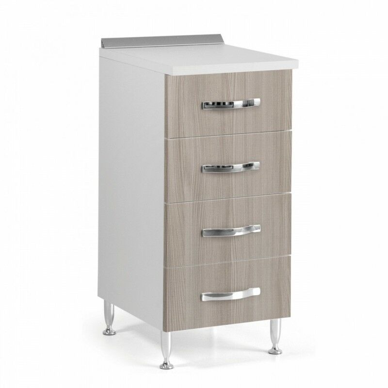 foto del prodotto cassettiera per cucina 4 cassetti in legno nobilitato olmo cm h 85x50x40
