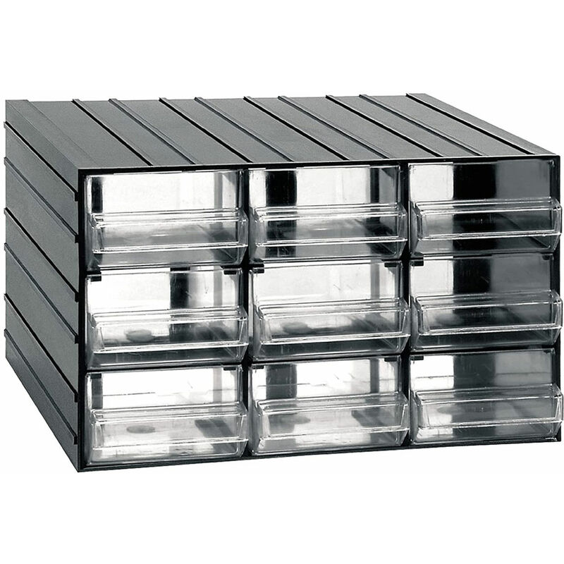 foto del prodotto cassettiera plastica 9 cassetti trasparenti modulare minuteria utensili piccoli