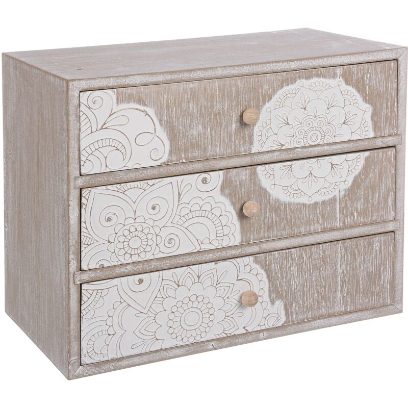 foto del prodotto cassettiera porta gioie shiva con 3 cassetti realizzata in mdf