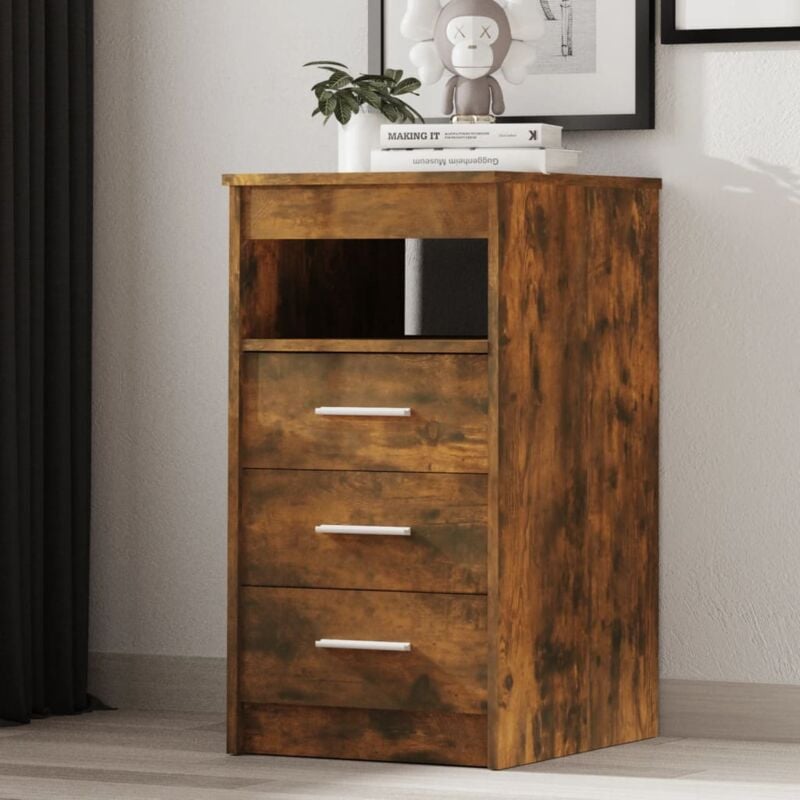 foto del prodotto cassettiera rovere fumo 40x50x76 cm in legno multistrato vidaxl