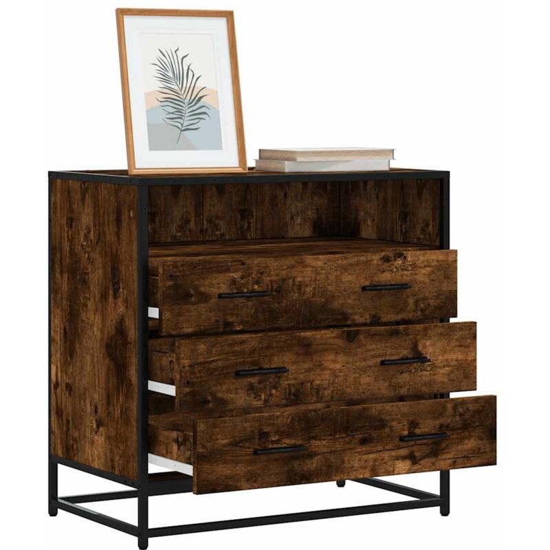 foto del prodotto cassettiera rovere fumo 70x41x70 cm in legno multistrato vidaxl