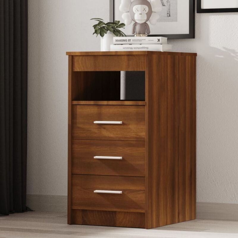 foto del prodotto cassettiera rovere marrone 40x50x76 cm in legno multistrato