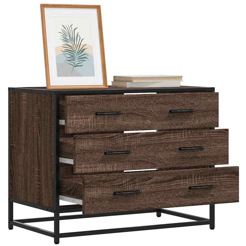 foto del prodotto cassettiera rovere marrone 70x41x56 cm in legno multistrato - vidaxl