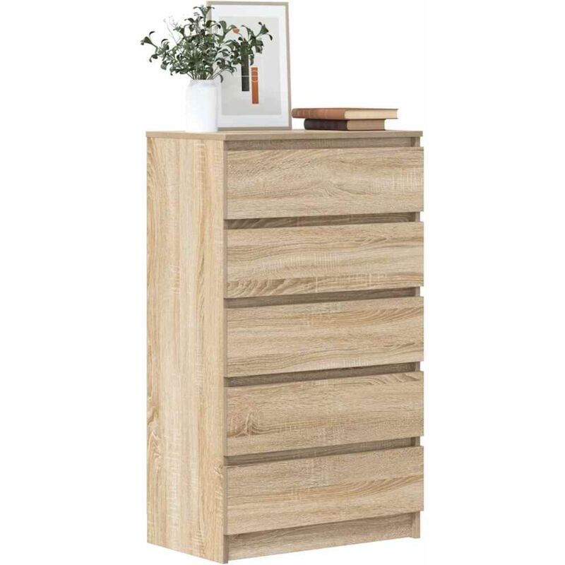 foto del prodotto cassettiera rovere sonoma 60x36x103 cm in legno multistrato vidaxl