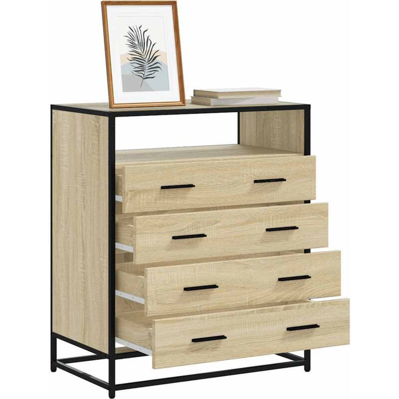 foto del prodotto cassettiera rovere sonoma 70x41x83,5 cm in legno multistrato vidaxl